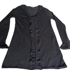 Takeout ruffle cardigan sweater 8-10 black